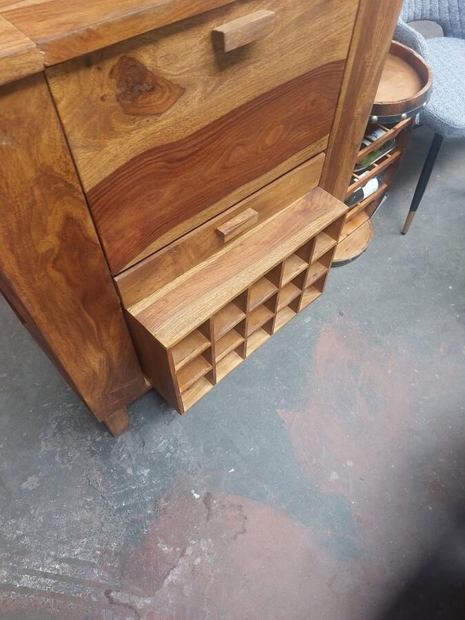 Invicta Interior Massieve barkast MAKASSAR 85cm Sheesham steenafwerking thuisbar 15524 - Foto 3