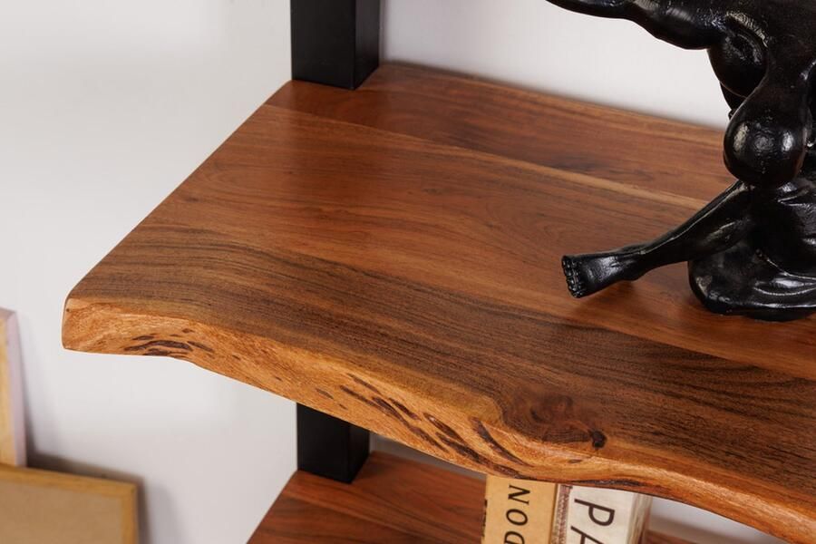 Invicta Interior Massieve boekenkast MAMMUT 178cm acaciazwart vijf planken 41628 - Foto 2