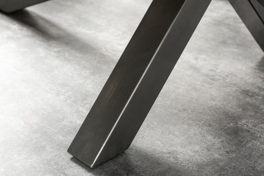 Invicta Interior Massieve industrieele eettafel GALAXIE 200cm grijs mangohouten stervormig frame 39442 - Foto 2