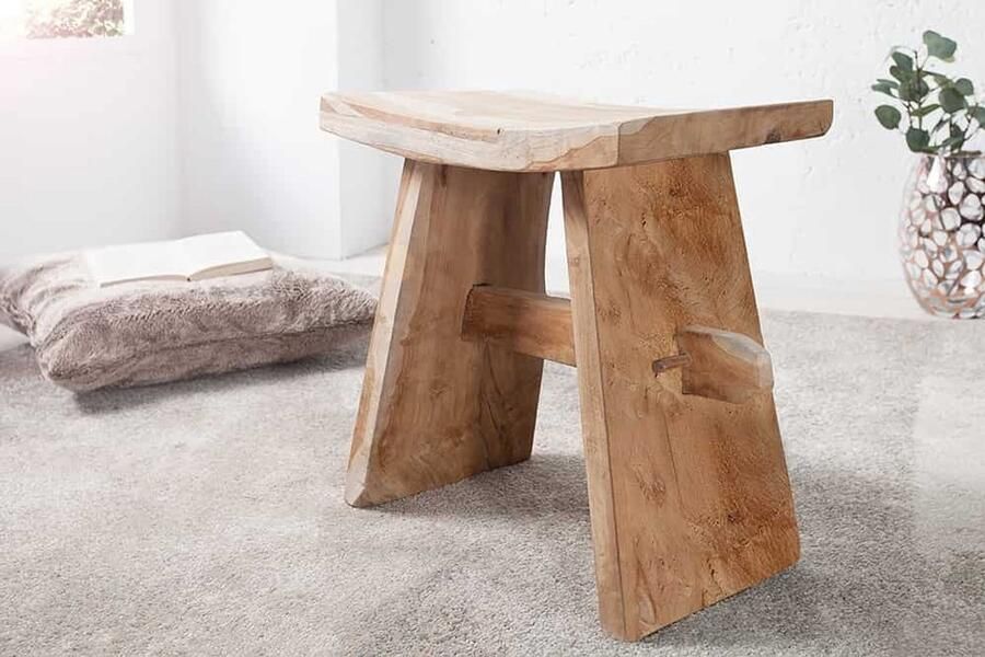 Invicta Interior Massieve kruk Eterna Elegance 40cm teakhouten bijzettafel - Foto 4