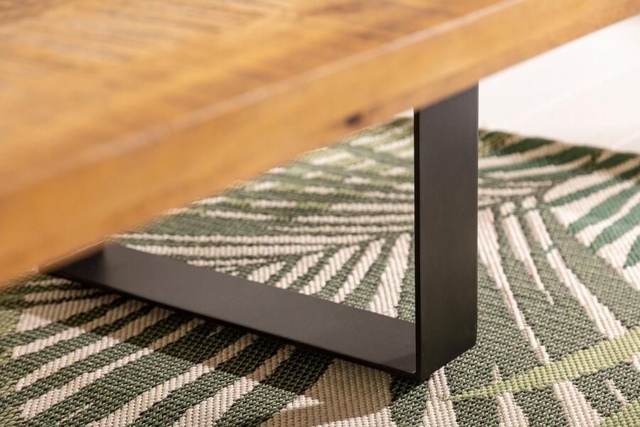 Invicta Interior Massieve salontafel IRON CRAFT 100cm bruin naturel mangohout zwart metaal 44183 - Foto 2