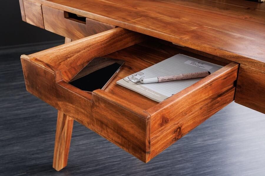 Invicta Interior IndustriÃle eettafel Venezia Elegance 180cm Grijs Gelimd Wild Eiken Design Boomrand Zwart X-Frame - Foto 2