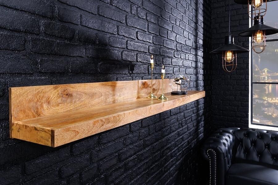 Invicta Interior Massieve wandplank MAKASSAR 110 cm naturel mangohout handgemaakt 44742