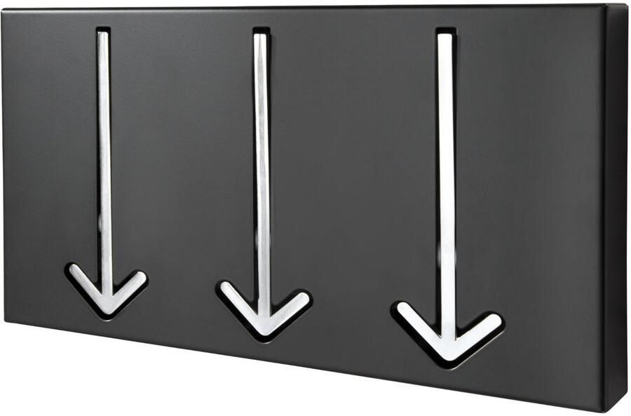 Invicta Interior Modern Design Wandkapstok ARROW 30cm zwart met 3 haken 20578