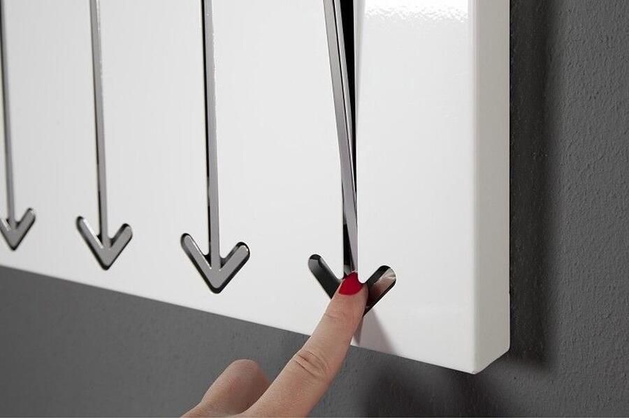 Invicta Interior Modern design wandkapstok ARROW 45cm wit met 5 haken 20581