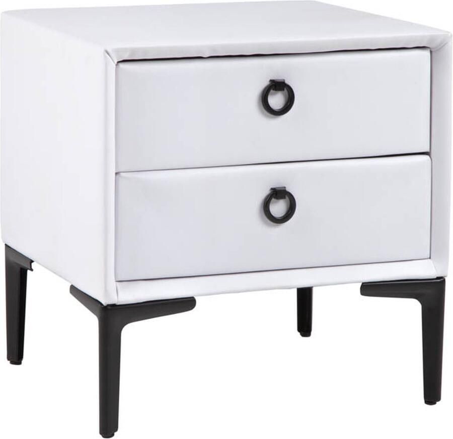 Invicta Interior Modern nachtkastje COSMOPOLITE 45 cm wit mat twee lades 40785