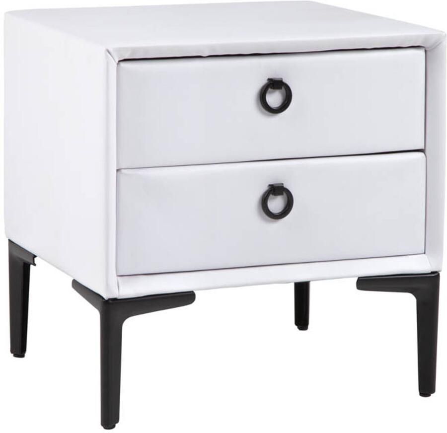 Invicta Interior Modern nachtkastje COSMOPOLITE 45 cm wit mat twee lades 40785