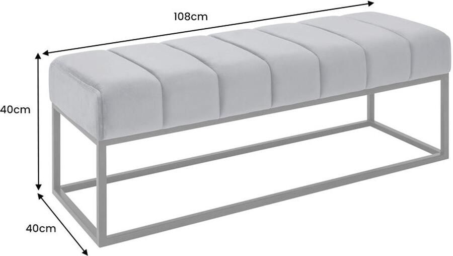 Invicta Interior Moderne Bank PETIT BEAUTÉ 110cm salie mint fluweel zwart frame 44268
