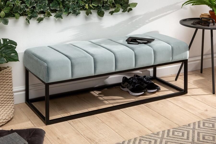 Invicta Interior Moderne Bank PETIT BEAUTÉ 110cm salie mint fluweel zwart frame 44268 - Foto 2