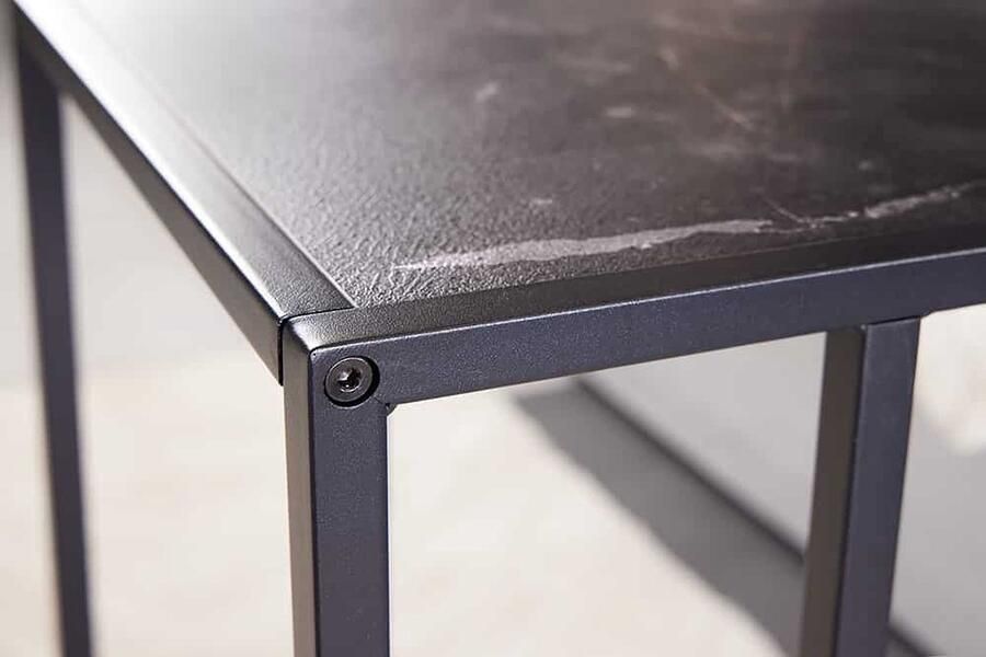 Invicta Interior Moderne bijzettafel SLIM LINE 65cm antraciet zwart marmer design metalen laptoptafel 44178 - Foto 2