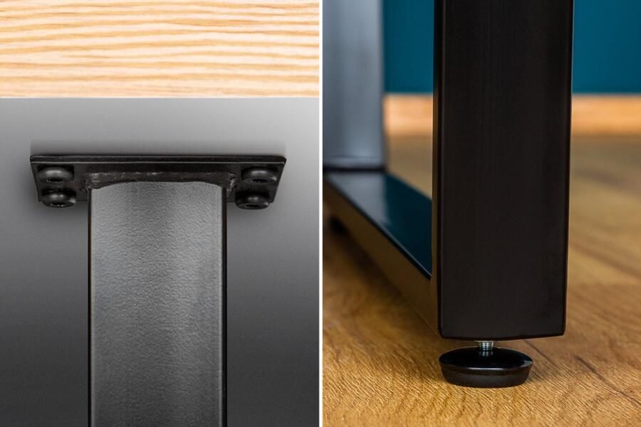 Invicta Interior Moderne eettafel LOFT 160cm eiken design zwart metalen poten sledeonderstel Industrieel 6538955