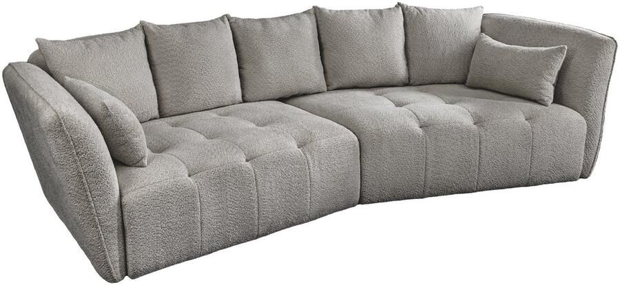 Invicta Interior Moderne Grote Bank ROYAL 295cm grijs bouclé binnenvering XXL bank incl. kussens 44542 - Foto 2