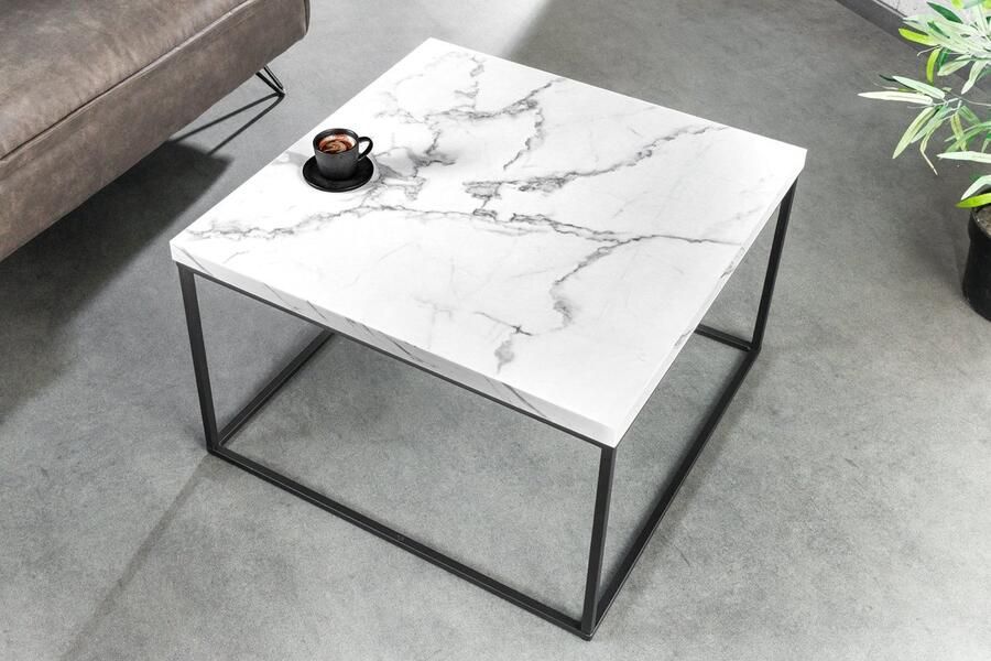 Invicta Interior Moderne salontafel ARCHITECTURE 60cm wit marmeren design metalen frame 44762 - Foto 2