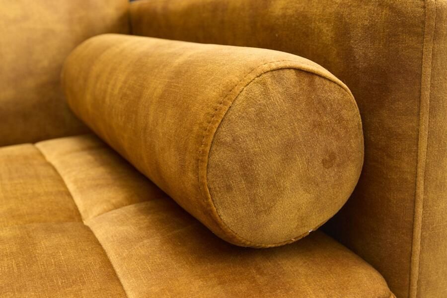 Invicta Interior Moderne slaapbank COUTURE 196cm mosterdgeel microvelours 3-zits slaapbank functie incl. Kussen 42490