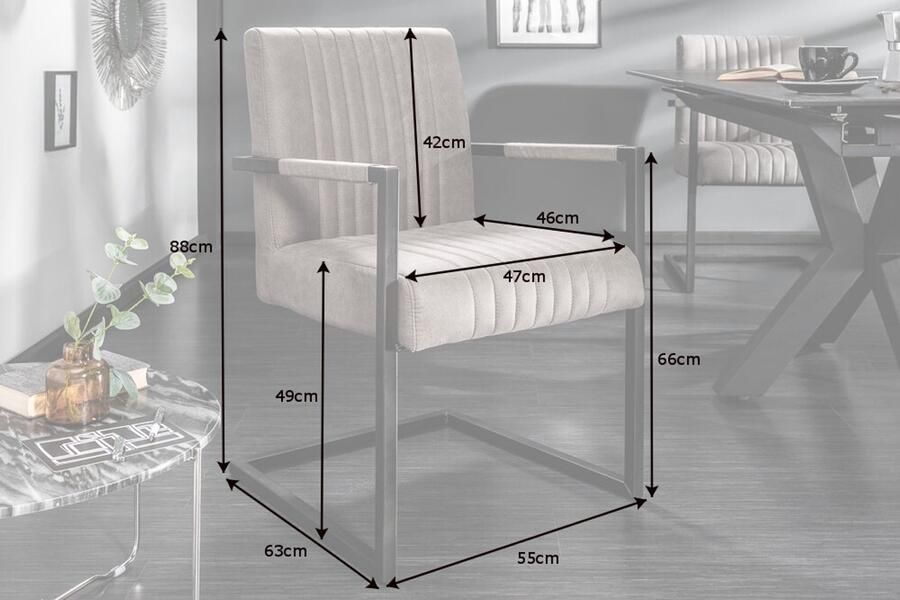 Invicta Interior Moderne sledefauteuil BIG ASTON taupe ijzeren frame met veerkern 39055 - Foto 2