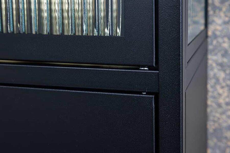 Invicta Interior Moderne vitrinekast PARIS 180 cm zwart goud dammen glazen metalen highboard kast 43330 - Foto 2