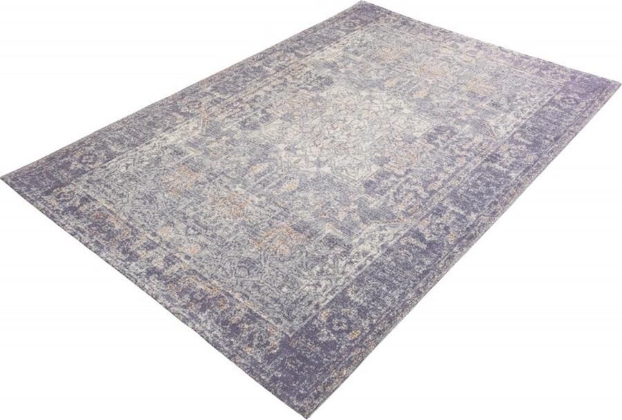 Invicta Interior Oosters katoenen vloerkleed OLD MARRAKESCH 230x160cm blauw vintage patroon 41469