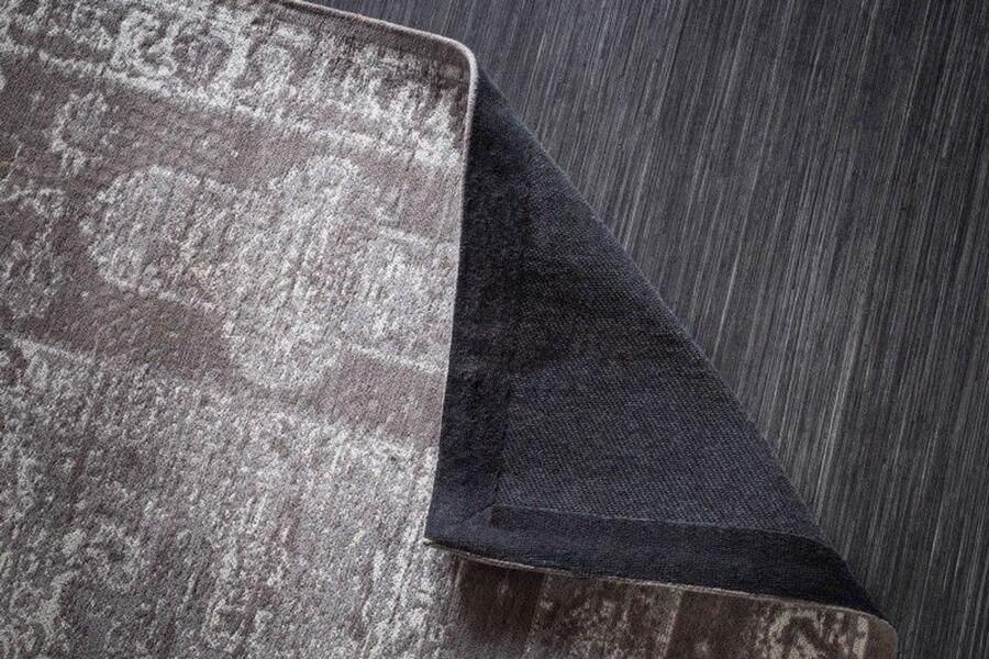 Invicta Interior Oosters katoenen vloerkleed Seraph Treasure UNIQUE XXL 350x240cm antiek lichtgrijs geometrisch patroon