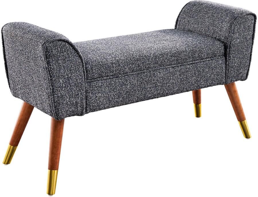 Invicta Interior Retro Bank SCARLETT 90cm antraciet bouclé met armleuningen 44781