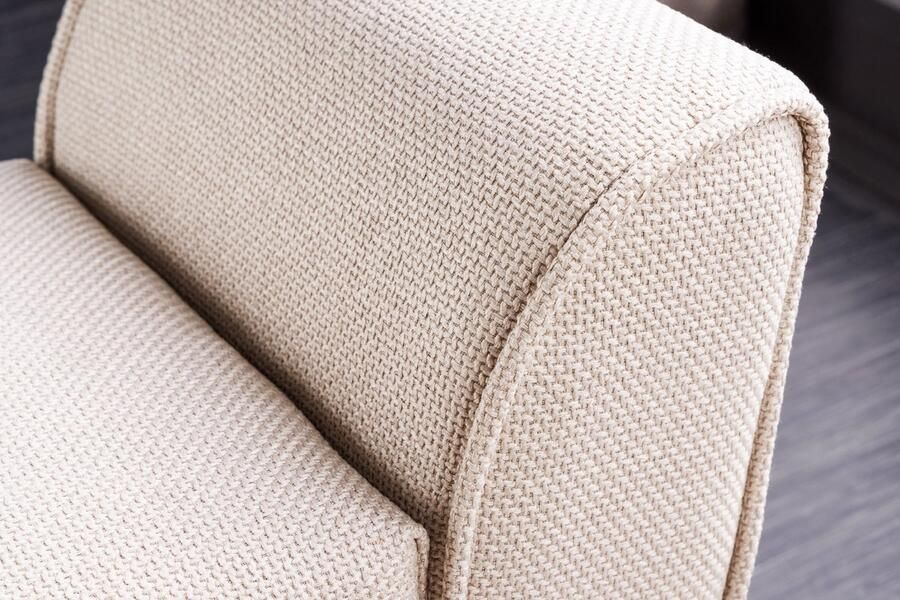 Invicta Interior Retro Bank SCARLETT 90cm beige structuurstof met armleuningen 44780 - Foto 2