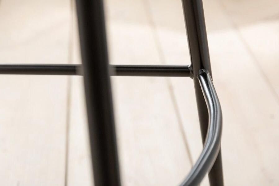 Invicta Interior Retro barkruk THE DUTCH Velour Couture champagne fluwelen barstoel met voetsteun