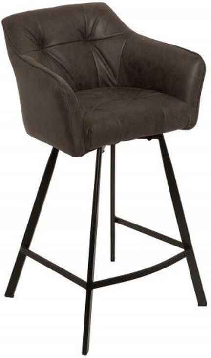 Invicta Interior Retro barstoel Château Essence 100cm antiek grijze barkruk met armleuning - Foto 3