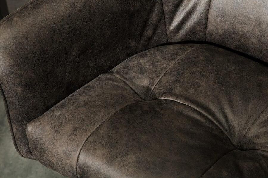 Invicta Interior Retro barstoel LOFT 100cm taupe grijze barkruk met armleuning 39080 - Foto 3