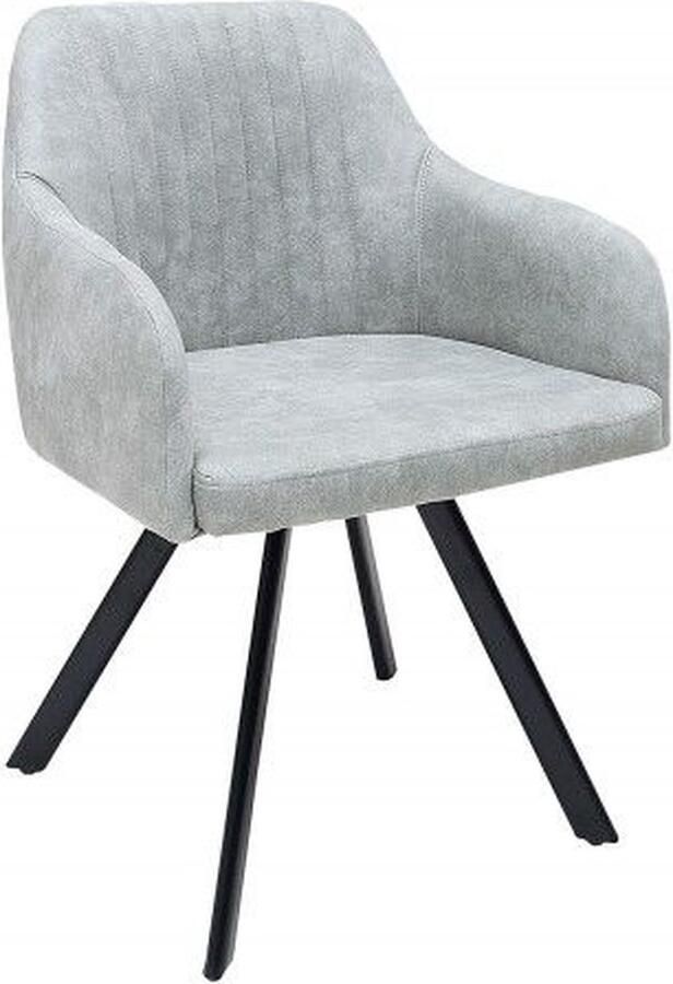 Invicta Interior Retro Design Stoel LUCCA Stone Grey Microfiber met Armleuning Gestoffeerd 38310 - Foto 2