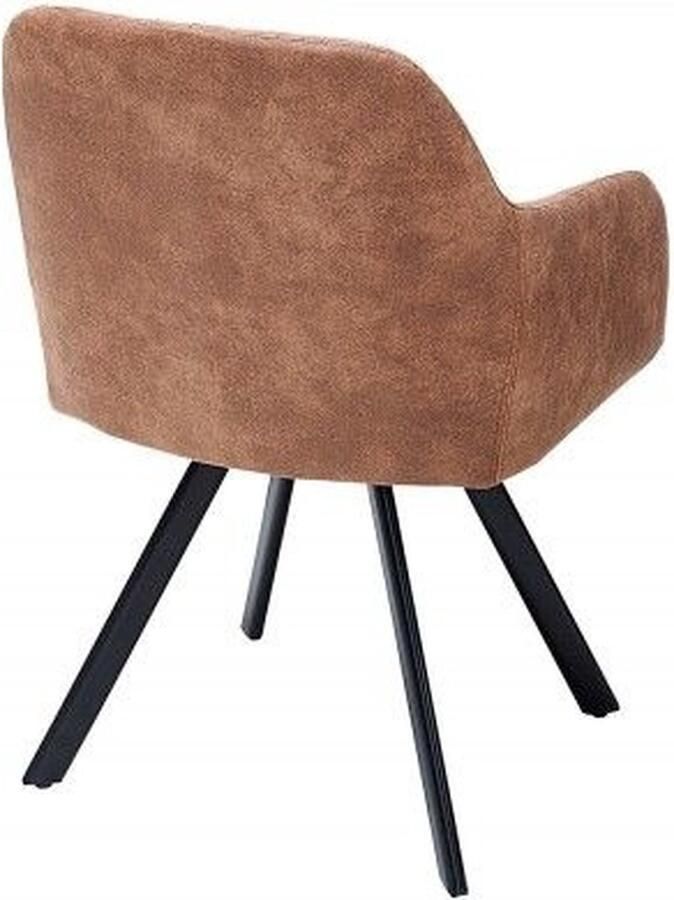 Invicta Interior Retro design stoel LUCCA vintage bruin microvezel met armleuning gewatteerd gestoffeerd 38308