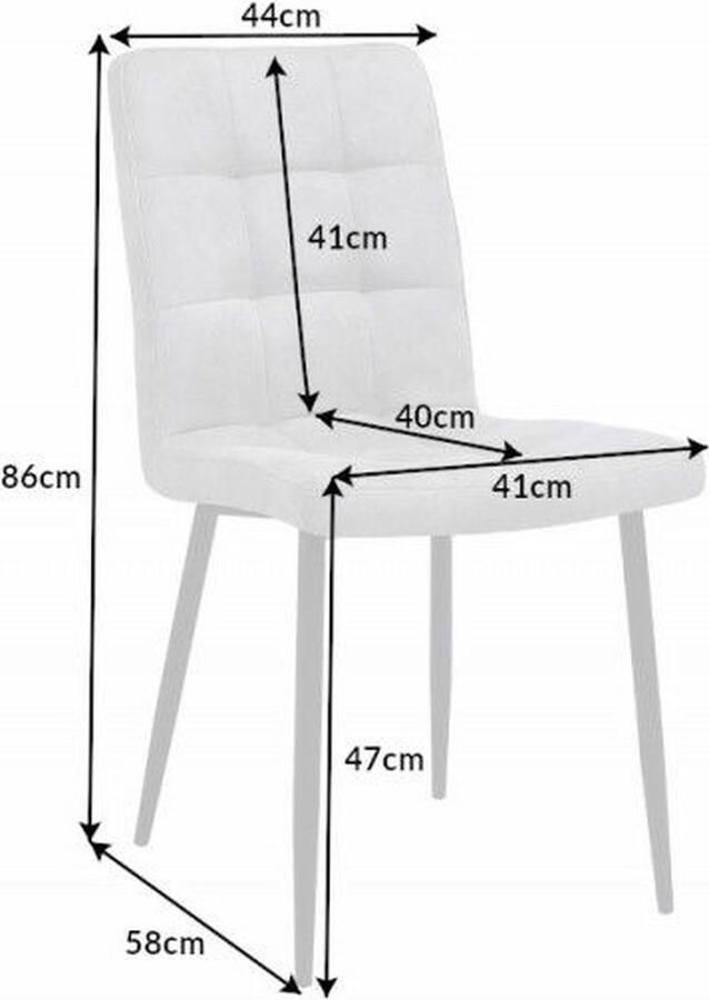 Invicta Interior Retro design stoel MODENA steengrijs met decoratieve stiksels 40690