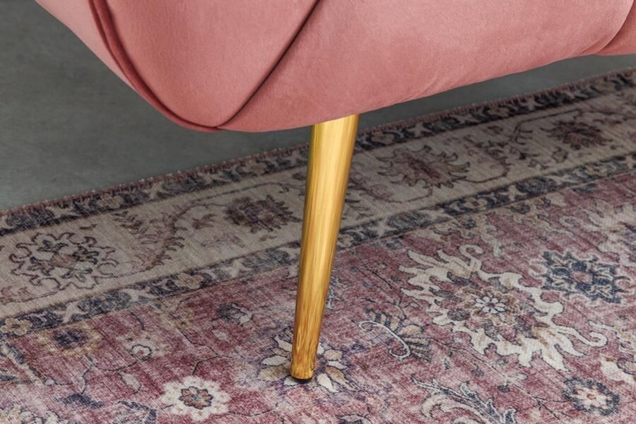 Invicta Interior Retro fauteuil NOBLESSE 105cm oudroze fluweel met decoratieve quilting 43265 - Foto 3