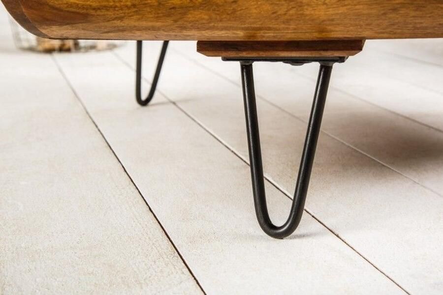 Invicta Interior Retro salontafel Château Essence LIVING 80cm Sheesham Palissander Haarspeldpoten massief hout met opbergruimte - Foto 2