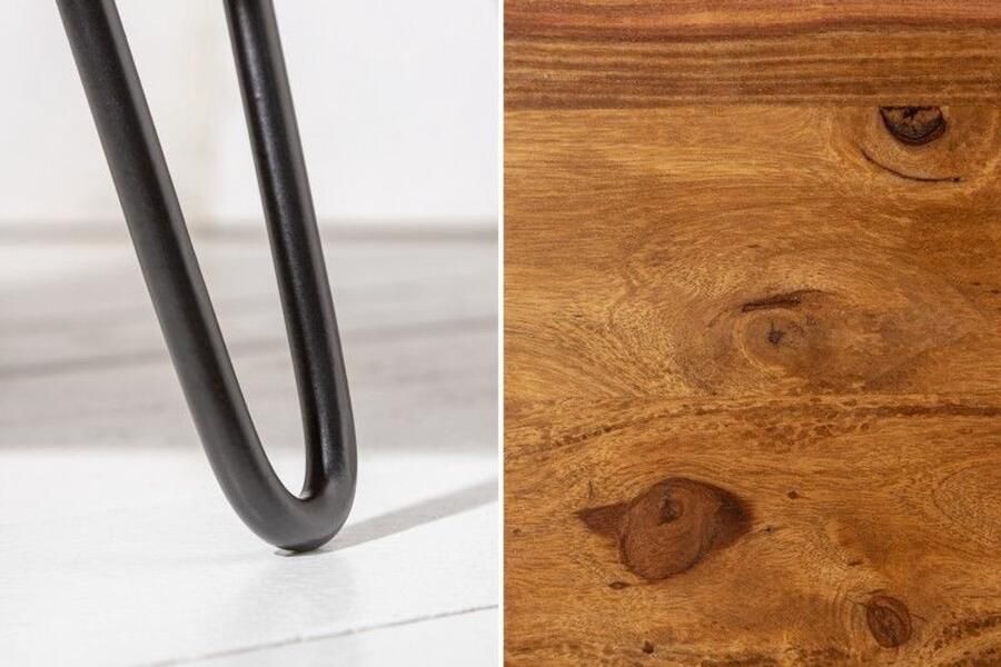 Invicta Interior Retro salontafel ORGANIC LIVING 70cm Sheesham palissander massief hout met opbergruimte Haarspeldpoten 39752 - Foto 3