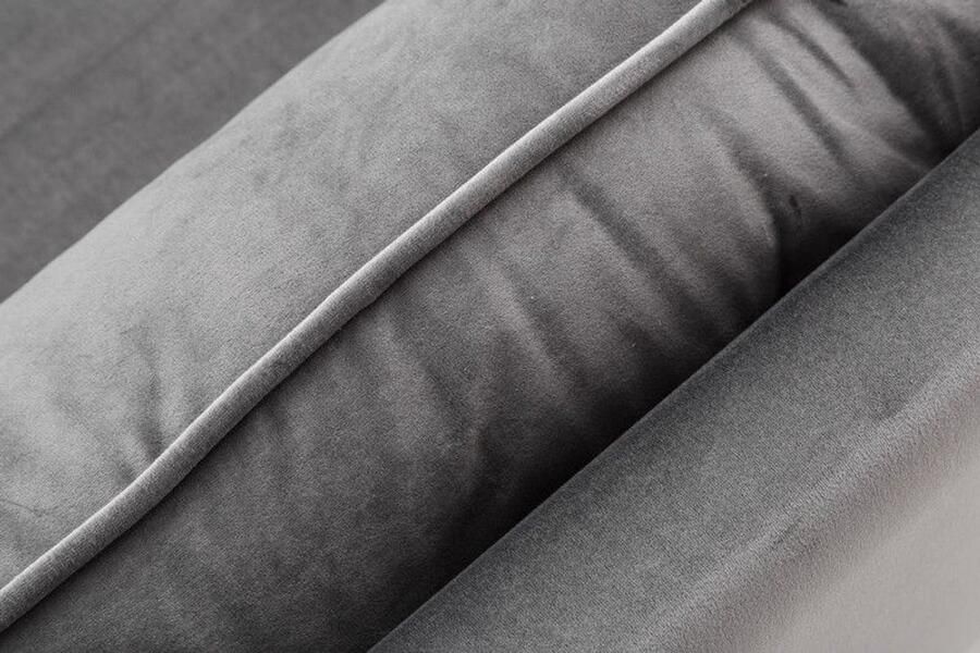 Invicta Interior Retro slaapbank DIVANI 220cm zilvergrijs fluweel 3-zitsbank met bedfunctie 40087