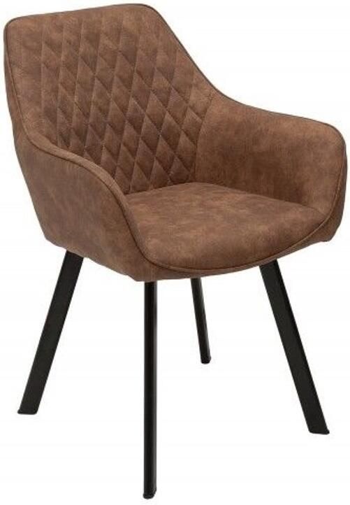 Invicta Interior Retro stoel Lumine Splendour vintage lichtbruin met armleuning en decoratieve stiksels - Foto 3