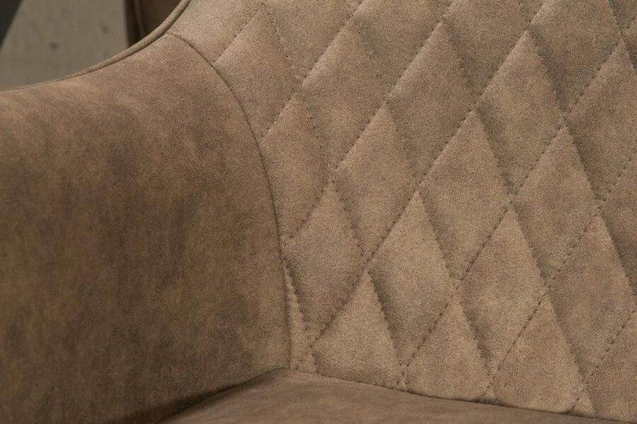 Invicta Interior Retro stoel Lumine Splendour taupe met armleuning en decoratieve stiksels - Foto 4