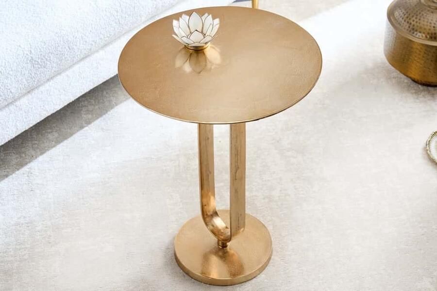 Invicta Interior Ronde bijzettafel ELEGANCE 60cm goud metaal aluminium handgemaakt 43613