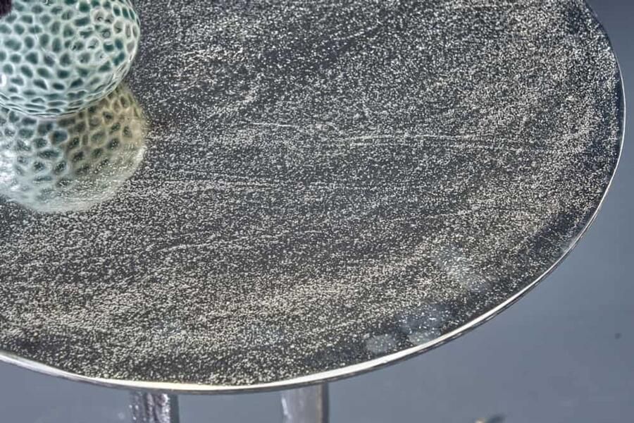 Invicta Interior Ronde bijzettafel ELEGANCE 60cm zilver metaal aluminium handgemaakt 43614 - Foto 2