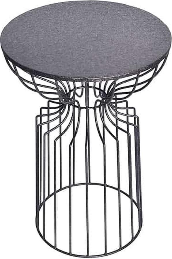 Invicta Interior Ronde bijzettafel VARIATION 55cm zwart ijzeren metalen frame handgemaakt 43508 - Foto 2