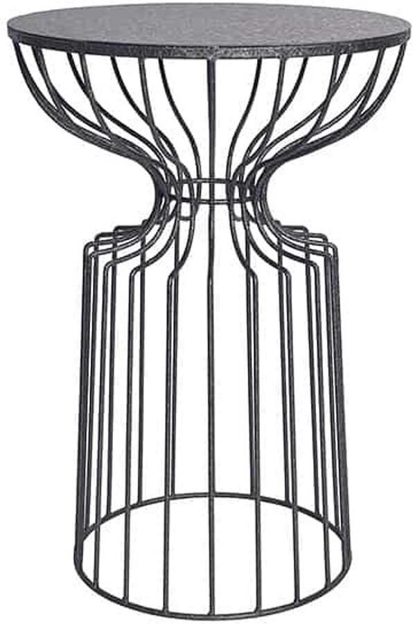 Invicta Interior Ronde bijzettafel VARIATION 55cm zwart ijzeren metalen frame handgemaakt 43508