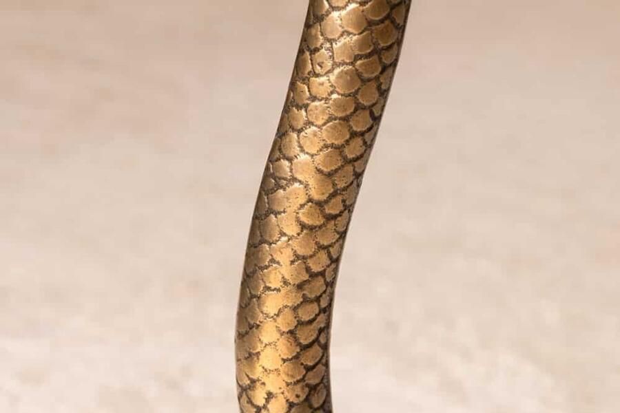 Invicta Interior Ronde bijzettafel WILDLIFE SNAKE 65cm koper antiek metaal glas handgemaakt 43513