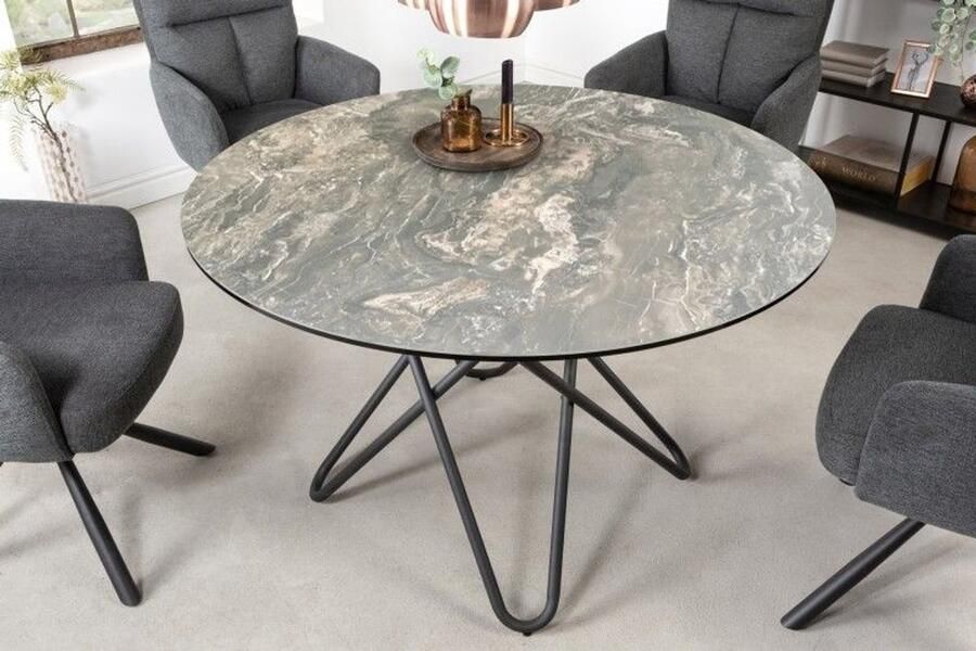 Invicta Interior Ronde eettafel ELLIPSE 120cm natuursteen keramische haarspeldpoten gemaakt in Italie 42368 - Foto 2