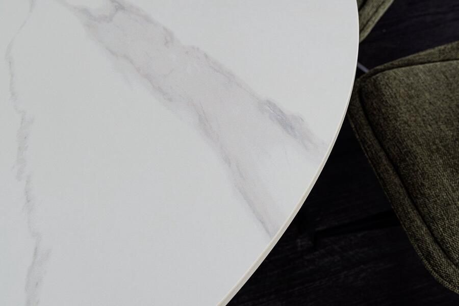 Invicta Interior Ronde eettafel UNIQUE 120cm wit keramiek met zuilvoet 46383