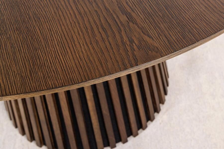 Invicta Interior Ronde eettafel VALHALLA WOOD 140cm gerookt bruin eiken kolomonderstel massief hout 44091 - Foto 4