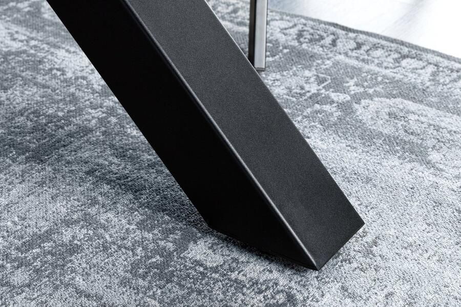 Invicta Interior Industriële eettafel WILD 180cm Grijs Gelimd Wild Eiken Design Boomrand Zwart X-Frame 45086