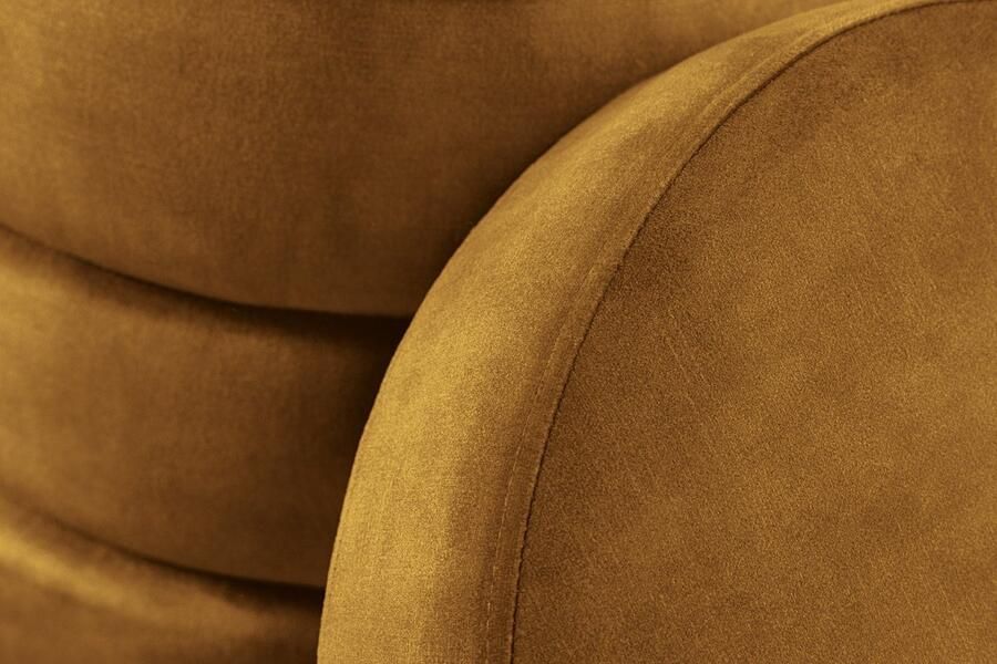 Invicta Interior Ronde poef VOGUE 50cm mosterdgeel fluwelen poef met opbergruimte 46693