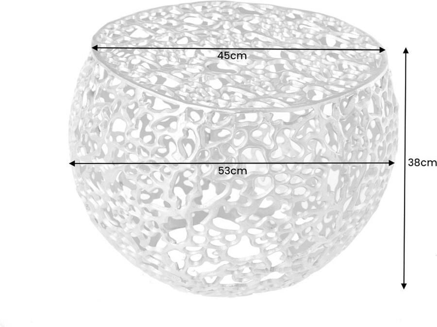 Invicta Interior Ronde salontafel ABSTRACT BLAD 50cm goudkleurig metaal filigraan handgemaakt vintage design 43230