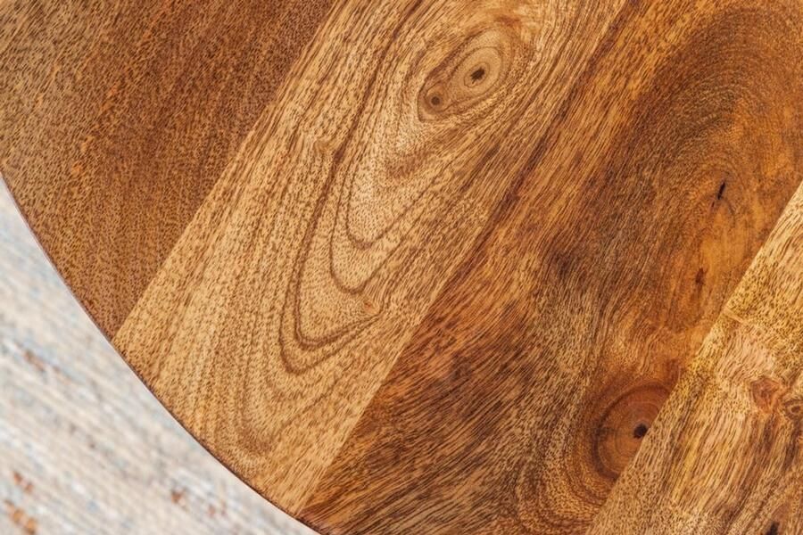 Invicta Interior Ronde salontafel FACTORY LOFT 50cm natuurlijk mangohout zwart metalen frame handgemaakt 42892