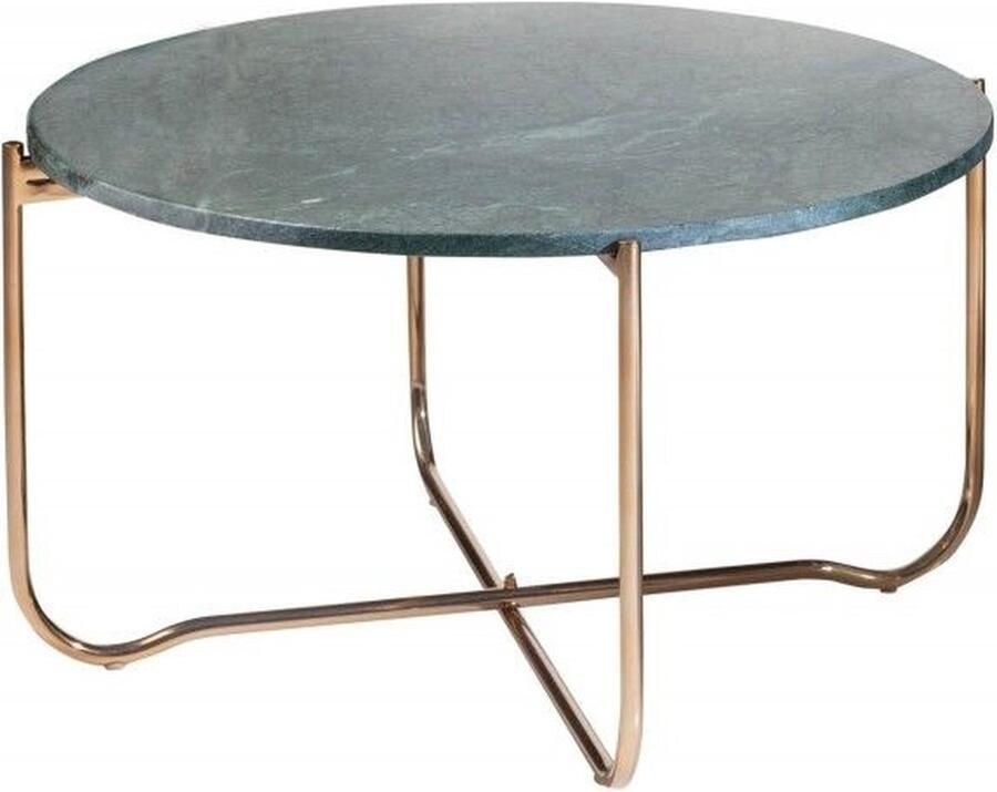 Invicta Interior Ronde salontafel NOBLE 65cm groen marmer afneembaar tafelblad opvouwbaar goud metaal 40362
