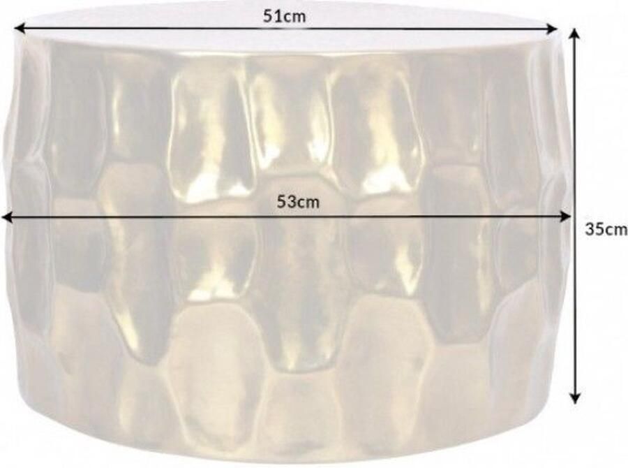 Invicta Interior Ronde salontafel ORGANIC ORIENT 55cm goud metalen hamerslag 3D ontwerp handgemaakt 40227
